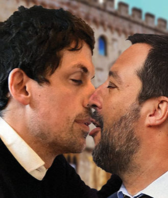 bacio fake romizi salvini